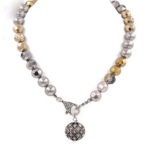 4/$20 Bead Necklace Pave Ball Pendant Disco Ball